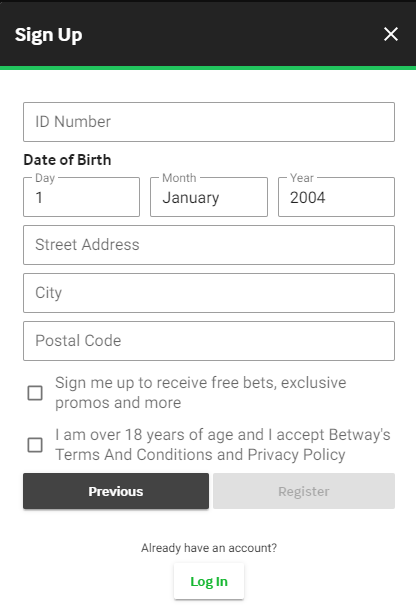 HOW TO REGISTER A BETWAY ACCOUNT visual data 6
